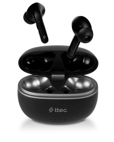 Безжични слушалки ttec - AirBeat Pro, TWS, ANC, черни - 1