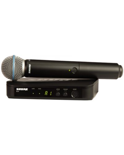 Безжична микрофонна система Shure - BLX24E/B58-S8, черна - 1