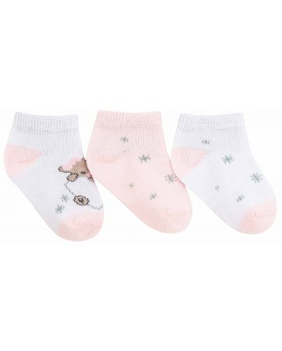 Бебешки летни чорапи KikkaBoo - Dream Big, 0-6 месеца, 3 броя, Pink - 2