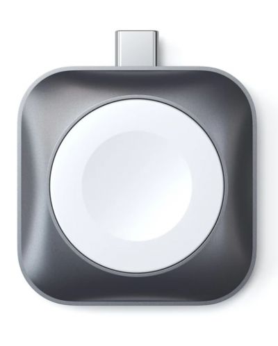 Безжично зарядно Satechi - Magnetic, USB-C, Apple Watch, 5W, сиво - 1