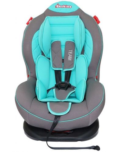 (Непозволено за продажба) Детско столче за кола Bebino - Team, синьо и тюркоаз, 9-25 kg