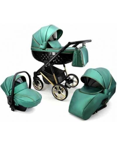 Бебешка количка 3 в 1 Adbor - Avenue 3D, зелена - 1