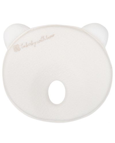 Бебешка мемори ергономична възглавница KikkaBoo - Bear Airknit, бяла - 1