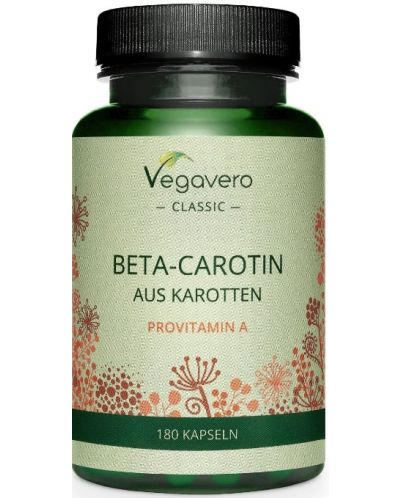 Beta-Carotin aus Karotten, 180 капсули, Vegavero - 1