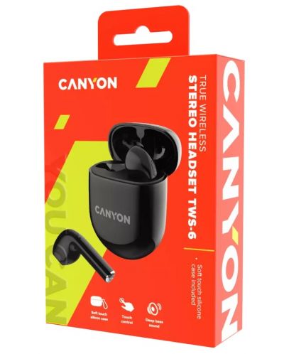 Безжични слушалки Canyon - TWS-6, черни - 5