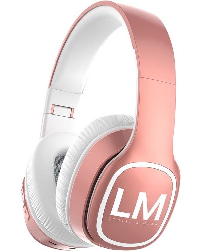Безжични слушалки PowerLocus - Louise&Mann Symphony, розови/бели - 1