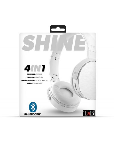 Безжични слушалки с микрофон T'nB - Shine 2, бели - 4