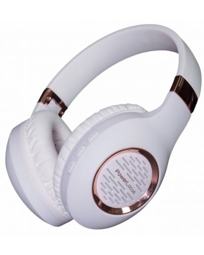 Безжични слушалки PowerLocus - P4 Plus, бели/розови - 2