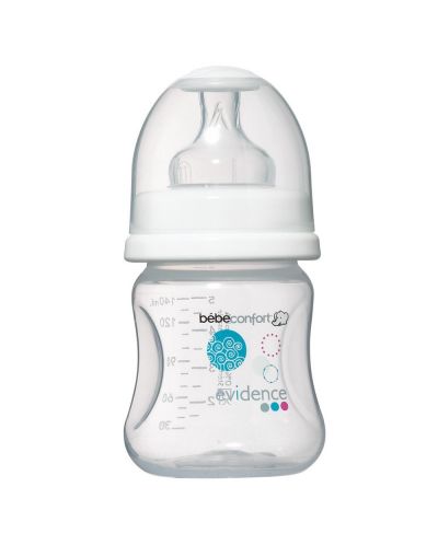 Полипропиленова бутилка Bebe Confort - 140 ml, бяла