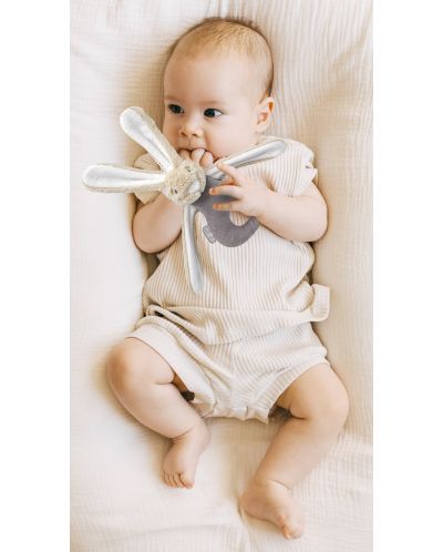 Бебешка дрънкалка BabyJem - Заек, 29 х 27 cm, светлосив - 5