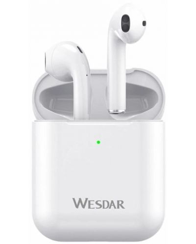 Безжични слушалки Wesdar - TWS20PRO, TWS, бели - 1