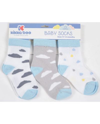 Бебешки чорапи KikkaBoo - Памучни, 3-6 месеца, за момчета