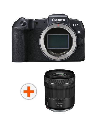 Безогледален фотоапарат Canon - EOS RP, 26.2MPx, черен + Обектив Canon - RF, 15-30mm, f/4.5-6.3 IS STM - 1
