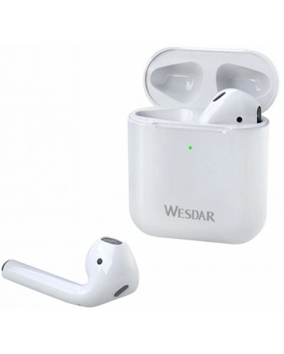 Безжични слушалки Wesdar - TWS20PRO, TWS, бели - 2