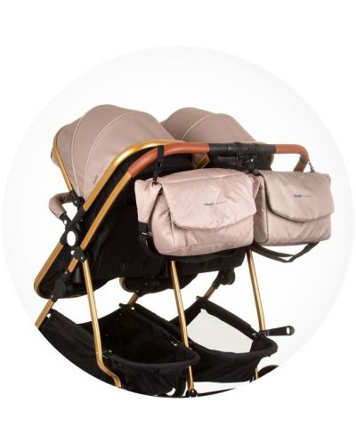 Бебешка количка за близнаци Chipolino - Дуо Смарт, златисто бежова - 10