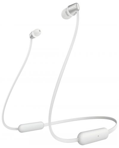 Безжични слушалки с микрофон Sony - WI-C310, бели - 1