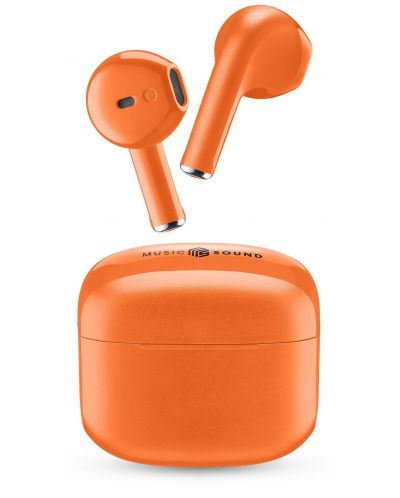 Безжични слушалки Cellularline - Music Sound Swag, TWS, оранжеви - 1