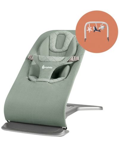 Бебешки шезлонг 3 в 1 Ergobaby - Evolve, Sage Green, с арка - 1