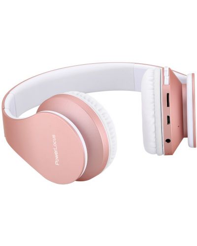 Безжични слушалки PowerLocus - P1, розови/златисти - 4