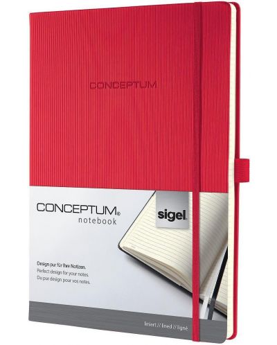 Бележник Sigel Conceptum - На редове, A4, червен - 2