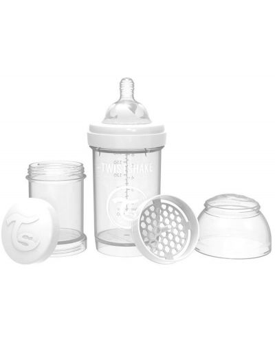 Бебешко шише против колики Twistshake Anti-Colic Pastel - Бяло, 180 ml - 1