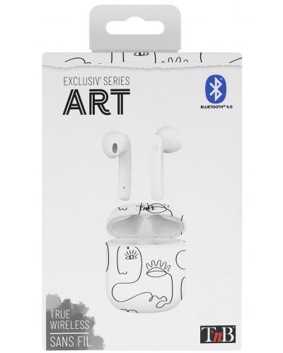 Безжични слушалки T'nB - Exclusiv Art, TWS, бели/черни - 3