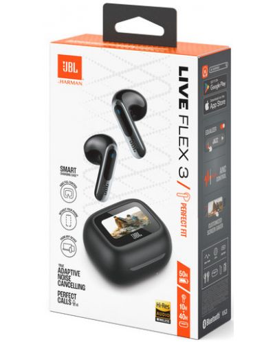 Безжични слушалки JBL - Live Flex 3, TWS, ANC, черни - 9