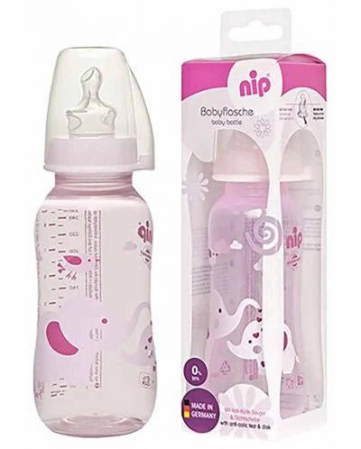 Бебешко шише NIP - Trendy, РР, Flow G, 6 м+, 250 ml - 2