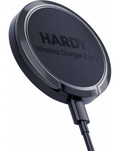 Безжично зарядно 3mk - Hardy Wireless Charger 2 в 1, 15W, черно - 6