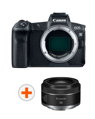 Безогледален фотоапарат Canon - EOS R, 30.3MPx, черен + Обектив Canon - RF 50mm, F/1.8 STM - 1