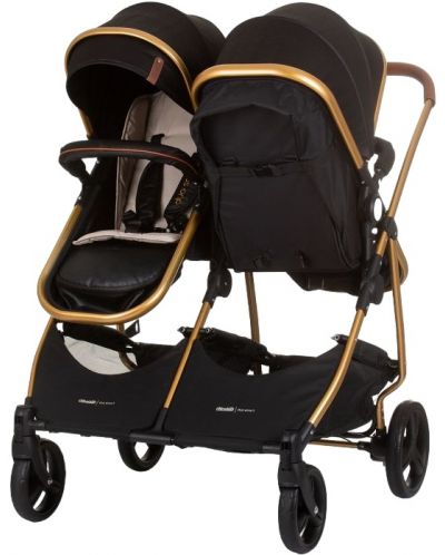Бебешка количка за близнаци Chipolino - Дуо Смарт, обсидиан/злато - 4