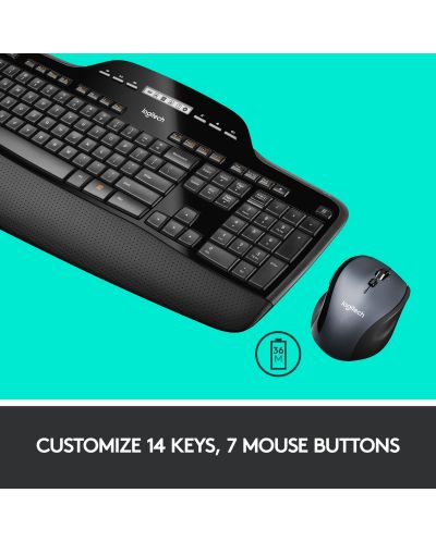 Комплект мишка и клавиатура Logitech - Desktop MK710, безжичен, черен - 5