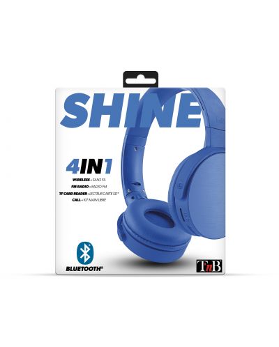 Безжични слушалки с микрофон T'nB - Shine 2, сини - 4