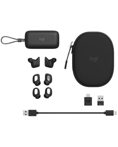 Безжични слушалки Logitech - Zone, TWS, ANC, черни - 5