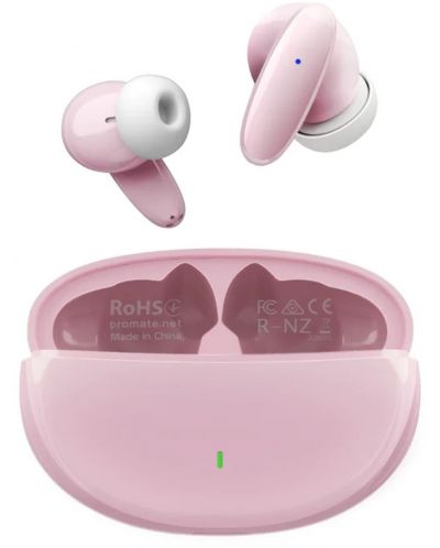 Безжични слушалки ProMate - Lush Acoustic, TWS, розови/бели - 1