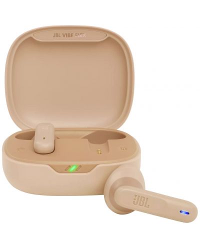 Безжични слушалки JBL - Vibe Flex, TWS, бежови - 1