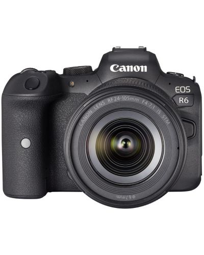 Безогледален фотоапарат Canon - EOS R6, RF 24-105mm, f/4-7.1 IS STM, черен - 1