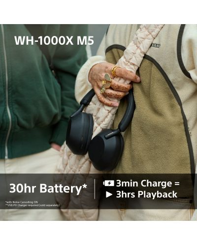 Безжични слушалки Sony - WH-1000XM5, Hard Case, ANC, черни | Ozone.bg