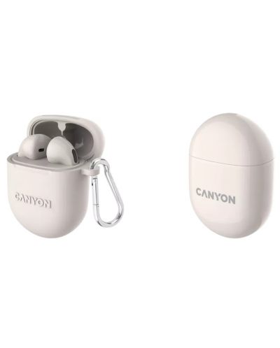 Безжични слушалки Canyon - TWS-6, бежови - 4