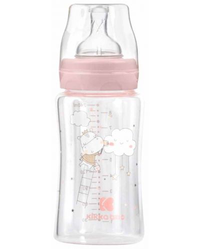 Бебешко стъклено шише KikkaBoo Hippo Dreams - 240 ml,  розово - 1
