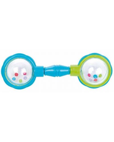 Бебешка дрънкалка Canpol - Гира с топчета, синьо-зелена - 1