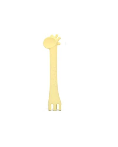 Силиконовa лъжица KikkaBoo - Giraffe, жълта - 1