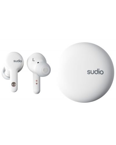 Безжични слушалки Sudio - A2, TWS, ANC, бели - 1
