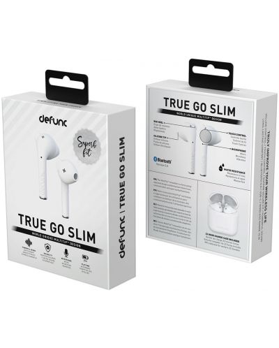 Безжични слушалки Defunc - TRUE GO Slim, TWS, бели - 7