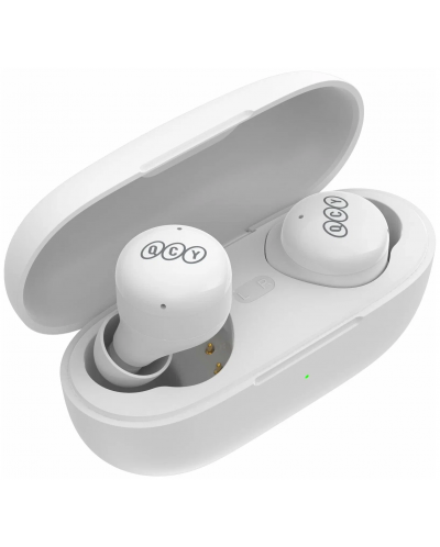 Безжични слушалки QCY - T17, TWS, бели - 1