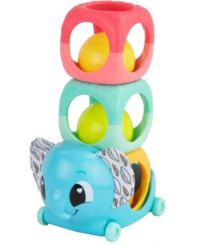 Бебешка играчка Lamaze - Слонче с блокчета за подреждане - 1