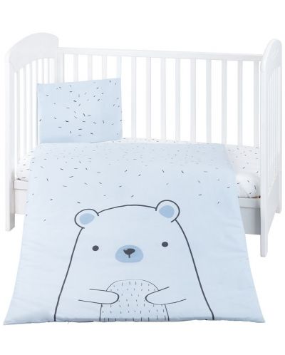 Бебешки спален комплект от 3 части KikkaBoo - Bear with me, Blue - 1