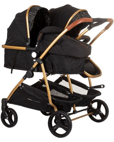 Бебешка количка за близнаци Chipolino - Дуо Смарт, обсидиан/листа - 2