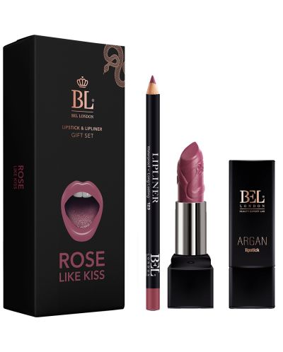 Bel London Комплект Rose like kiss - Червило Argan, N12 + Молив за устни, N123 - 1
