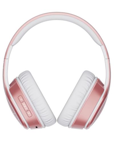 Безжични слушалки с микрофон PowerLocus - P7 Upgrade, розови/бели - 3